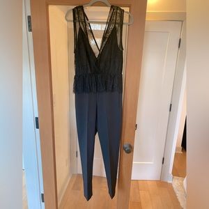 Zara basic jumpsuit with peplum lace top